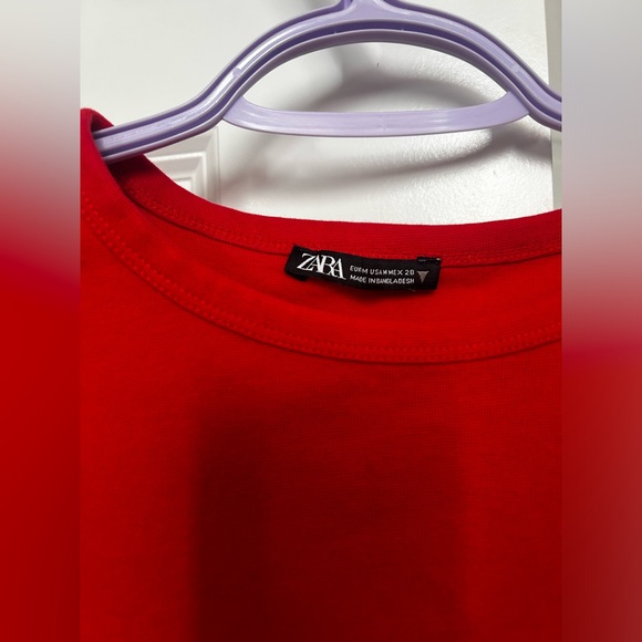 Zara red t shirt fitted M - Picture 2 of 4